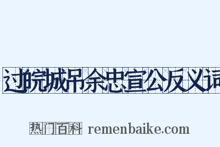 过皖城吊余忠宣公反义词是什么意思的图片